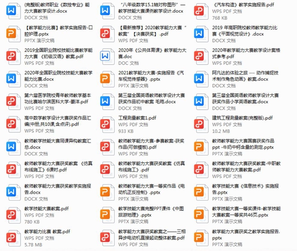 教学能力大赛教案模板大全