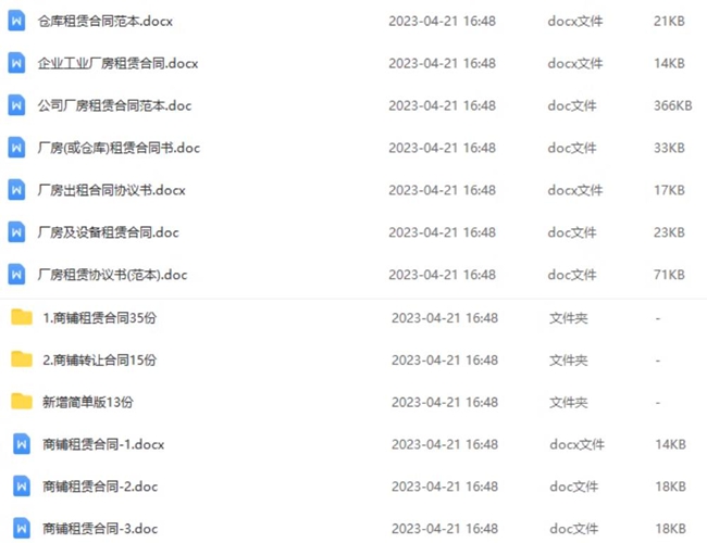 商铺租赁转让合同协议书 合同模板大全