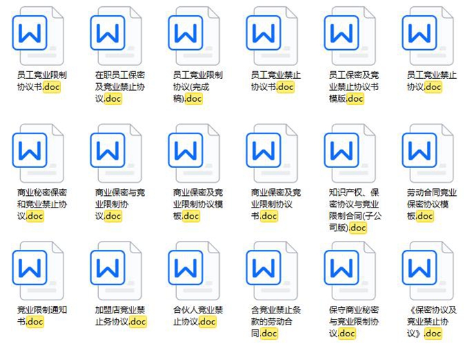 竞业限制协议模板 竞业禁止协议书合同模板