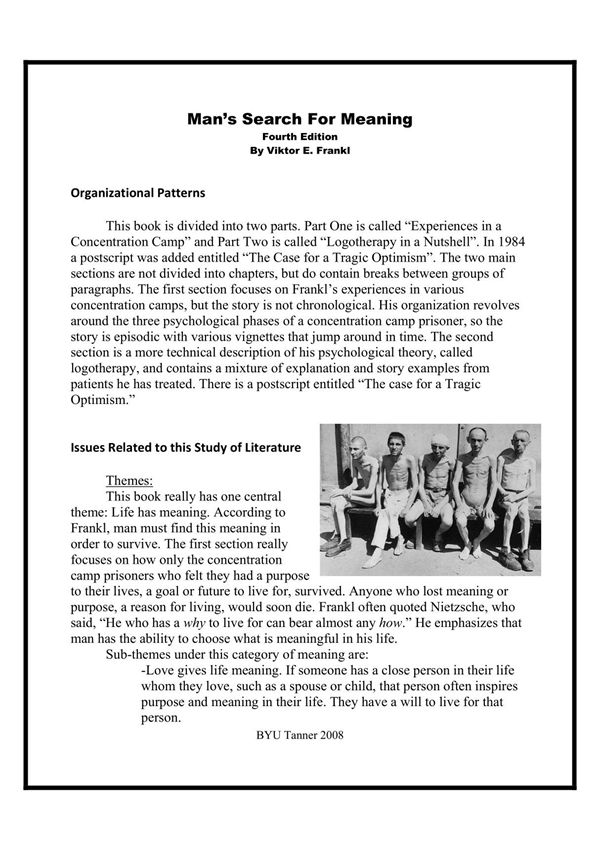 mans search for meaning 男人寻找意义