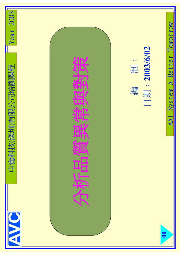 分析品质异常与对策培训教材