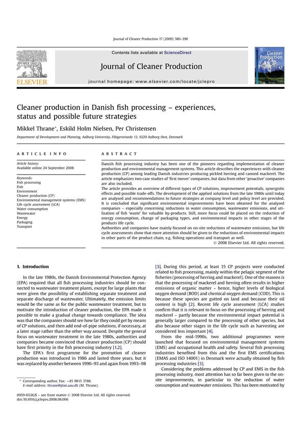 journal of cleaner production 清洁生产杂志