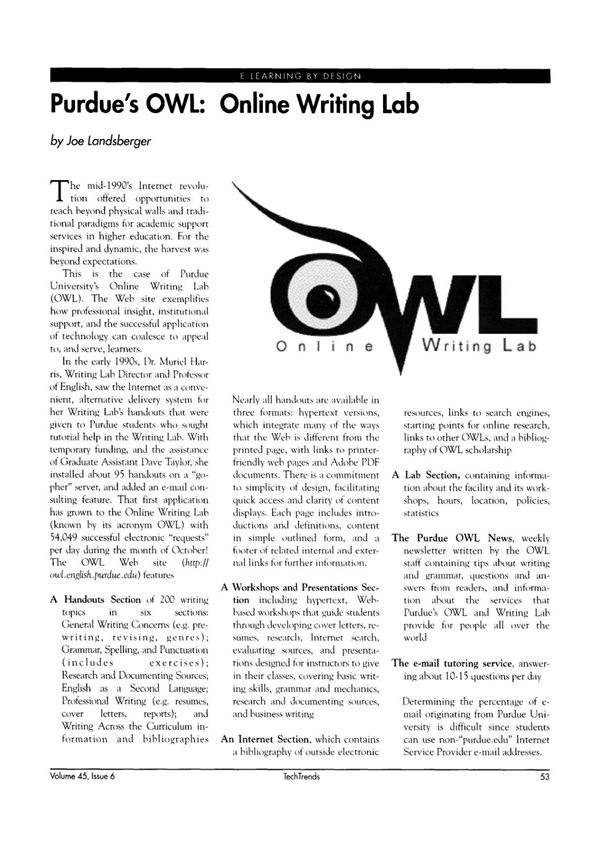 Purdues OWL Online Writing Lab