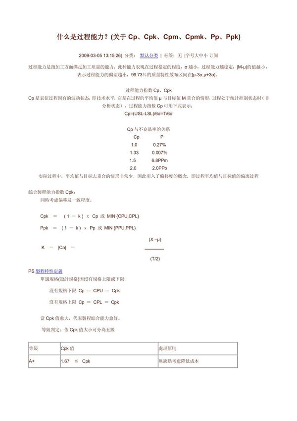 什么是过程能力