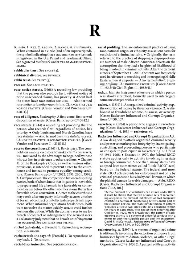 《布莱克法律词典第9版》Black's Law Dictionary 9th Edition - 19 - Section R 1