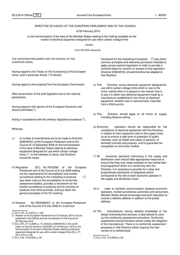 (高清)2014/35/EU 欧盟低电压指令