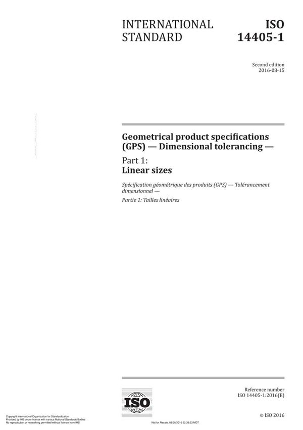 (正版) ISO 14405-1-2016