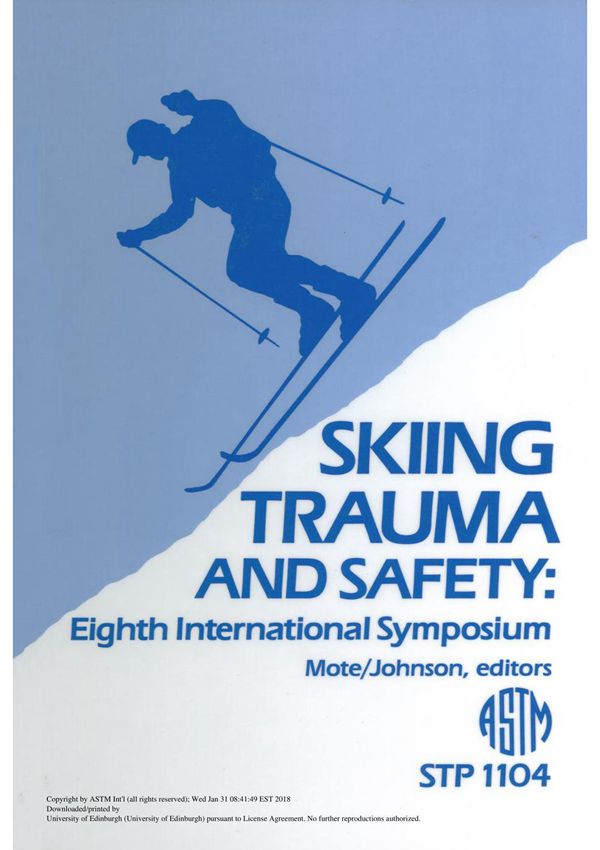 Skiing Trauma And Safety 8th International Symposium(ASTM STP1104-91)