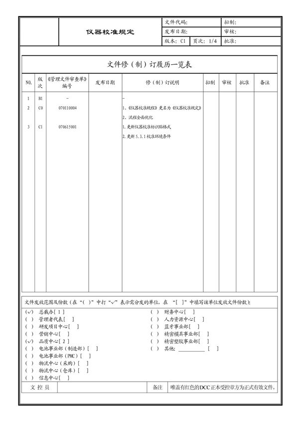 (企业流程优化)仪器校准规定