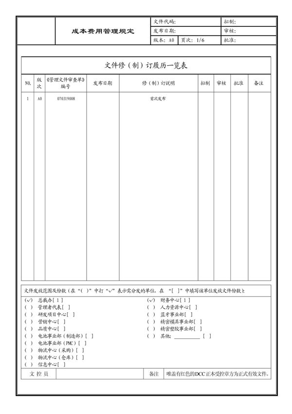 (企业流程优化)成本费用管理规定