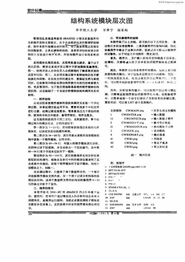 结构系统模块层次图