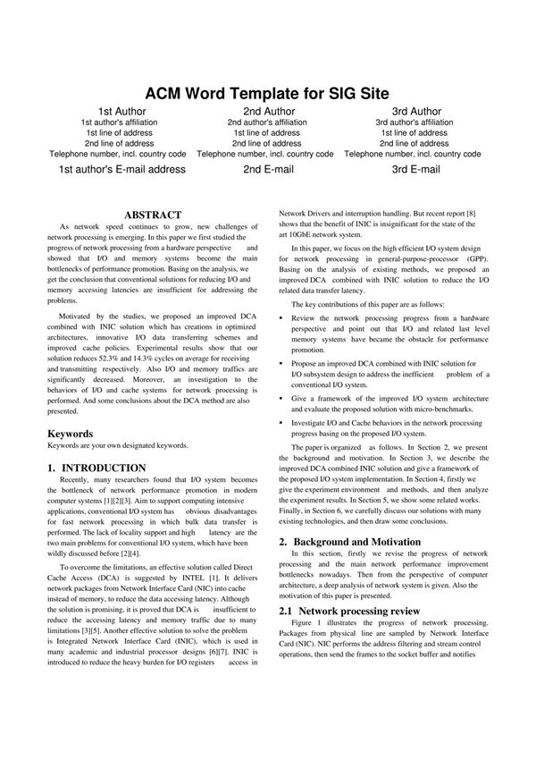 ACM的论文写作格式标准