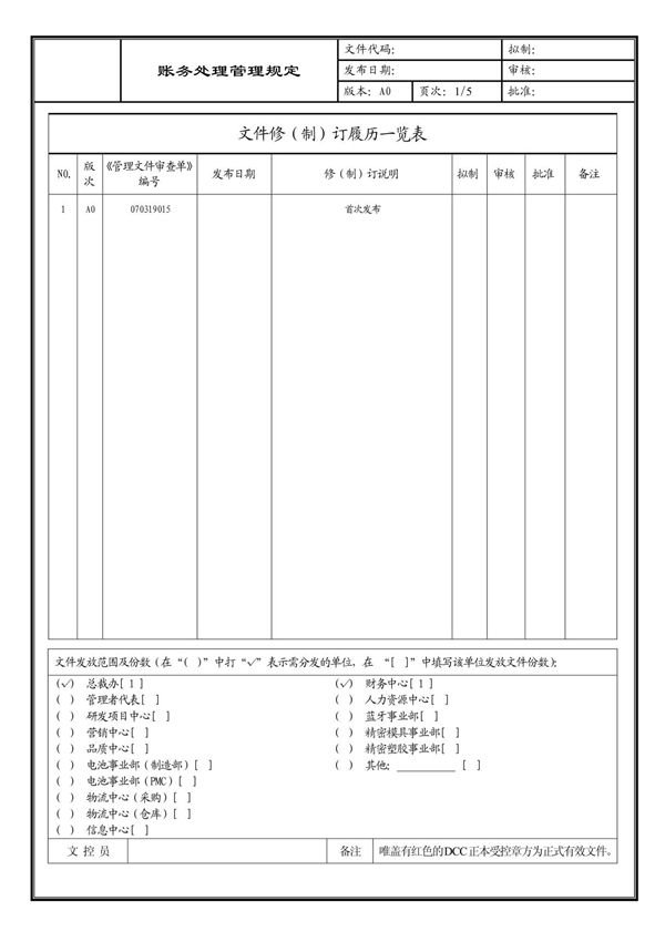 (企业流程优化)账务处理管理规定