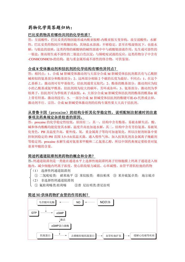 药物化学简答题重点(部分)