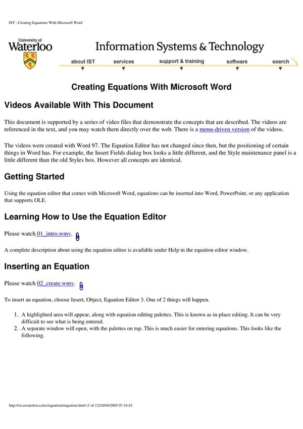 Microsoft Equation Editor 3.0