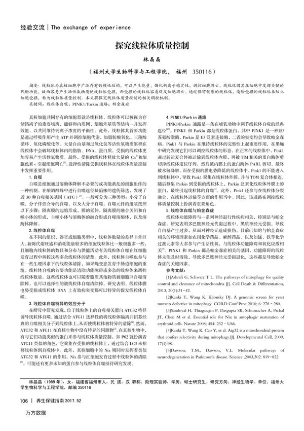 探究线粒体质量控制