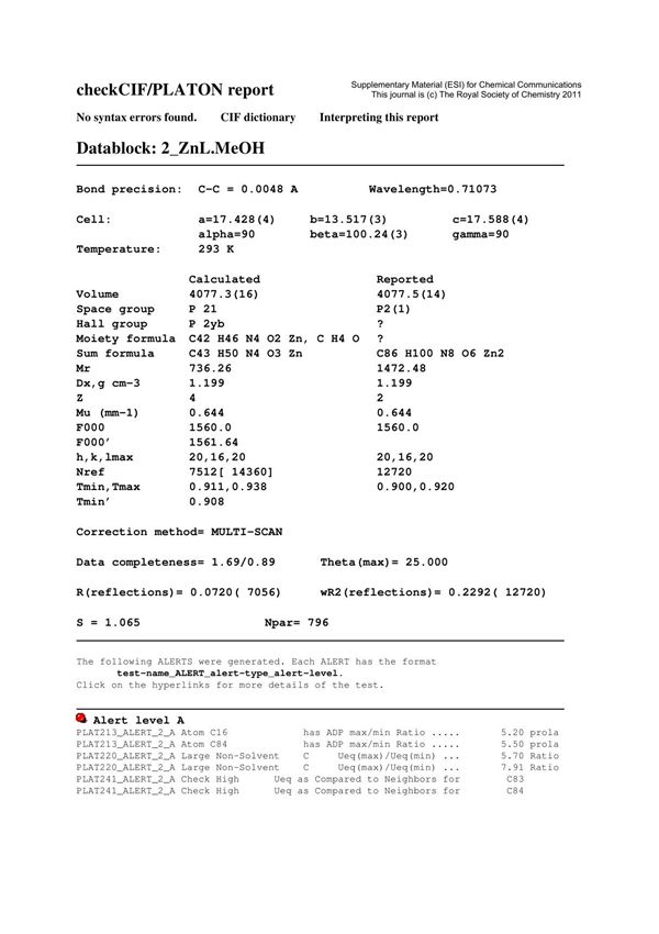 checkcifplaton report