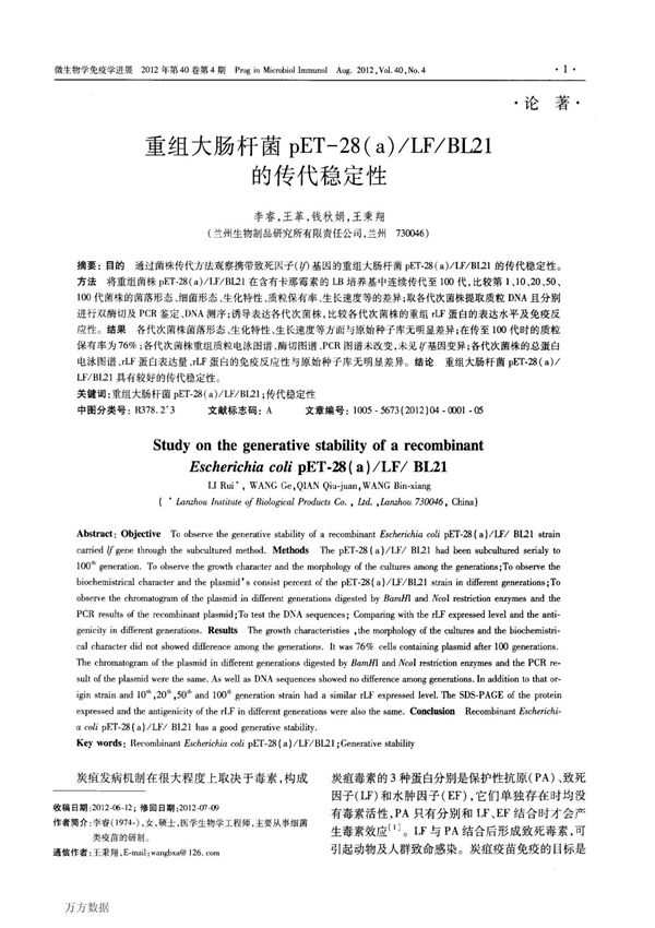 BL21的传代稳定性