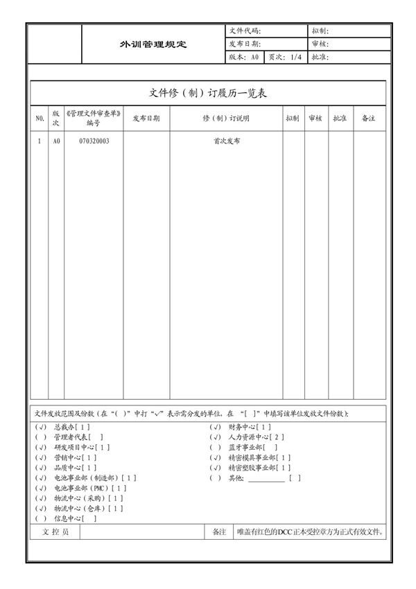 (企业流程优化)外训管理规定