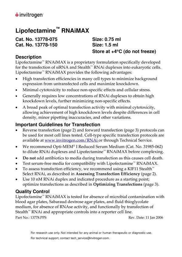 lipofectaminernaimax英文说明书