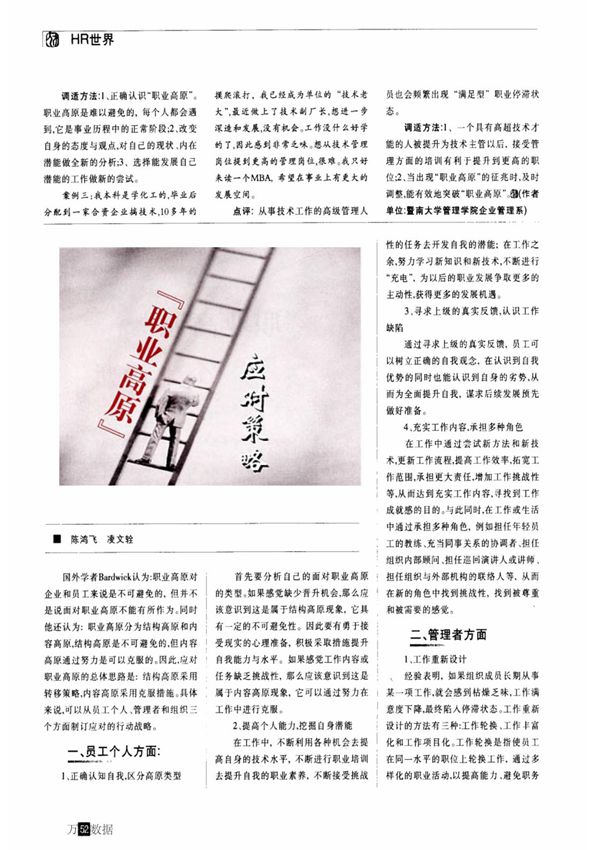 职业高原应对策略