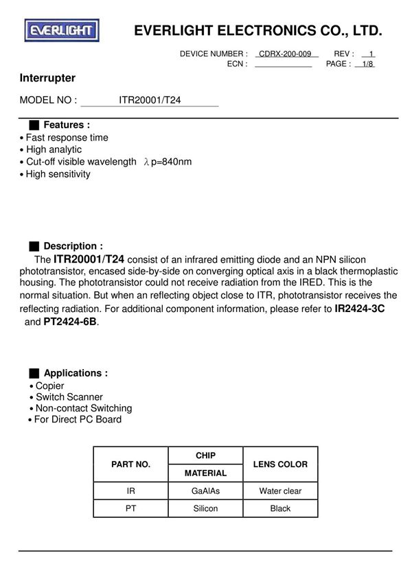 ITR20001-T24 亿光光电开关 最新