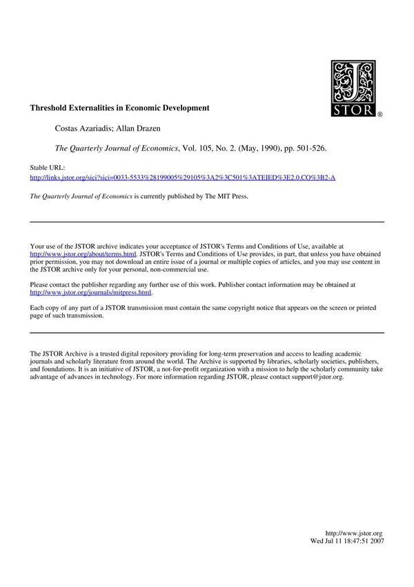 threshold externalities in economic development