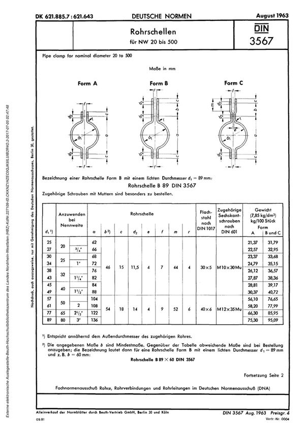 DIN 3567 (1963-08-00)
