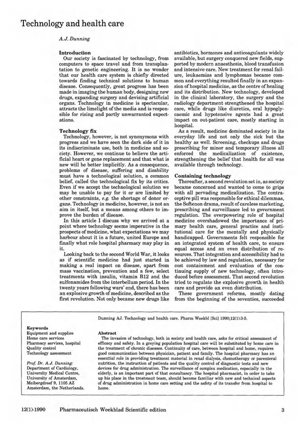 Technology and health care