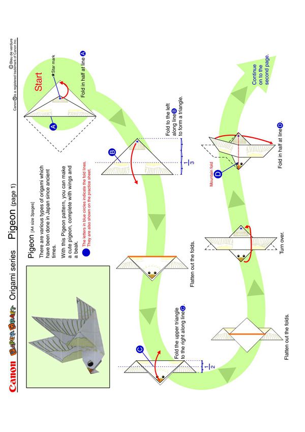 艺术折纸 鸽子(图纸及折纸方法)