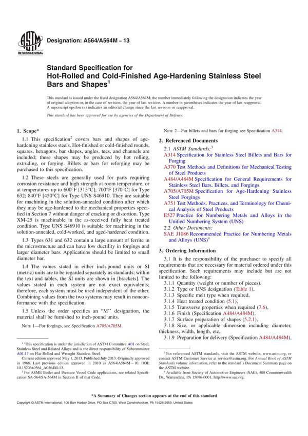 ASTM A564 A564M 2013