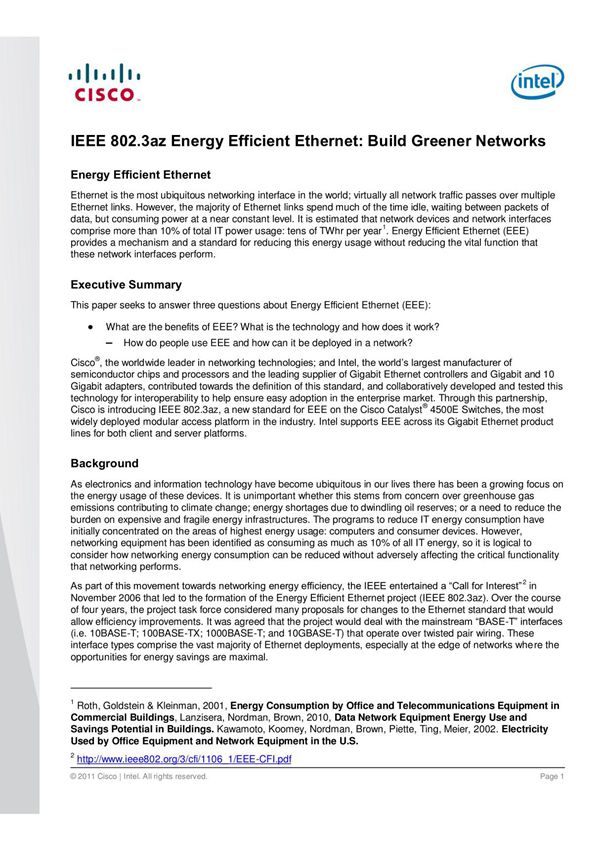 ieee 802.3az energy efficient