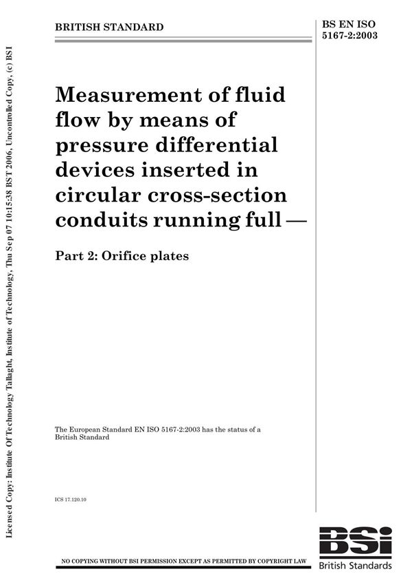 管道工程-BS EN ISO 5167-2-2003 用插入圆截面管道中的压差装置测量流体流量 节流孔板 pdf