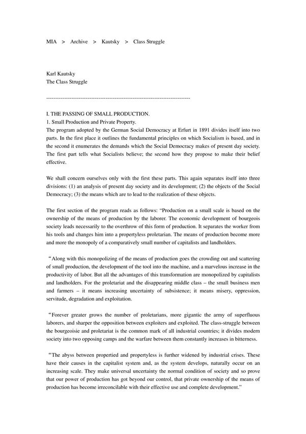 考茨基 阶级斗争