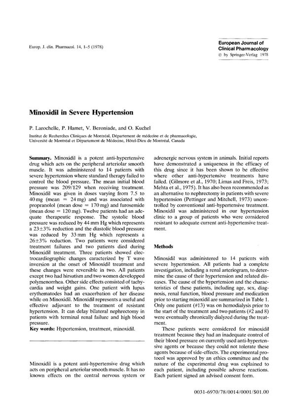《欧洲临床药理学杂志》SCI论文European Journal of Clinical Pharmacology 1978 Volume 14 Page 1-5