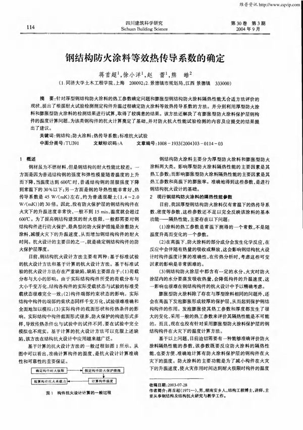 钢结构防火涂料等效热传导系数的确定