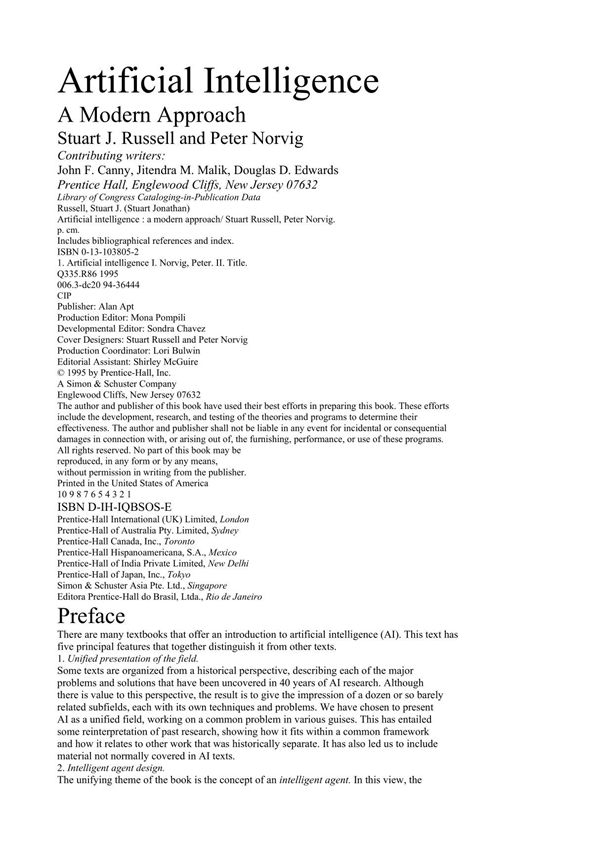 Artificial Intelligence - A Modern Approach - Russel, Peter And Norvig, Stuart (Ebook - English)(1)