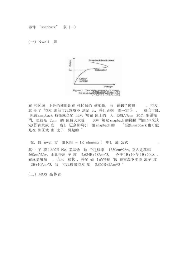 器件 snapback 现象