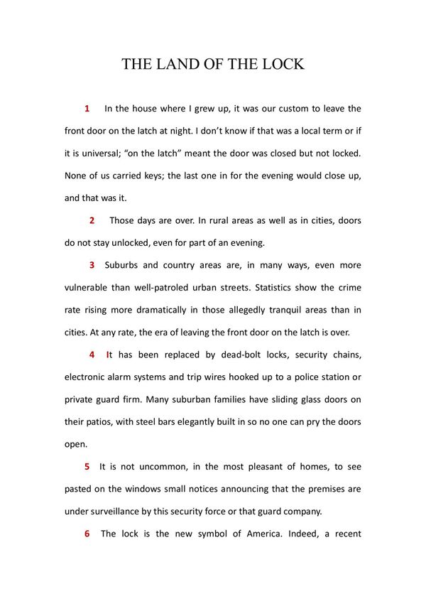 THE LAND OF THE LOCK