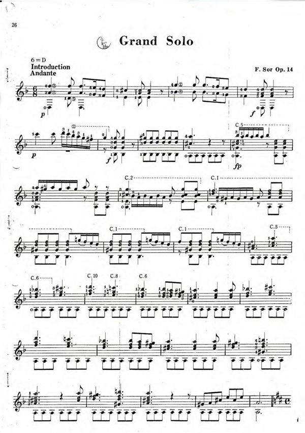 索尔《gransolo(伟大的独奏)》吉他独奏谱