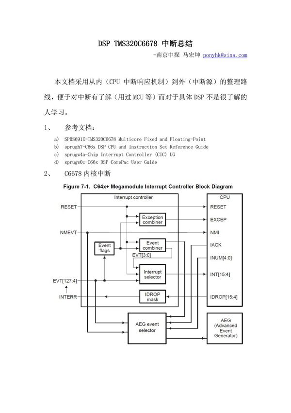 TMS320C6678-中断总结