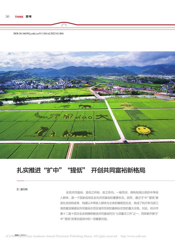 扎实推进扩中提低 开创共同富裕新格局 姜方炳