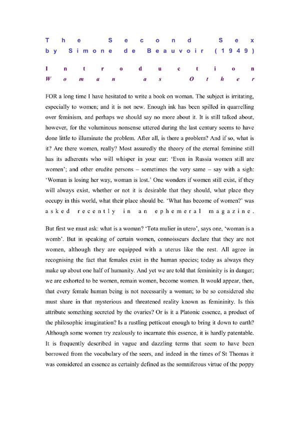 第二性 英文原版 波伏娃