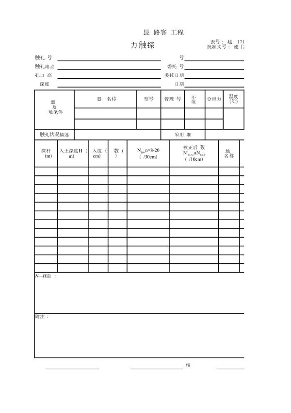 轻型动力触探试验记录5