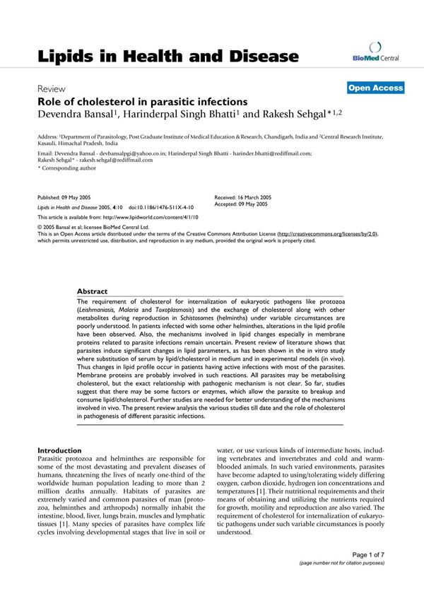 Lipids in Health and Disease