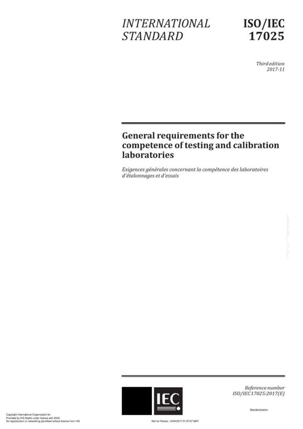ISO IEC 17025-2017 检测和校准实验室认可准则