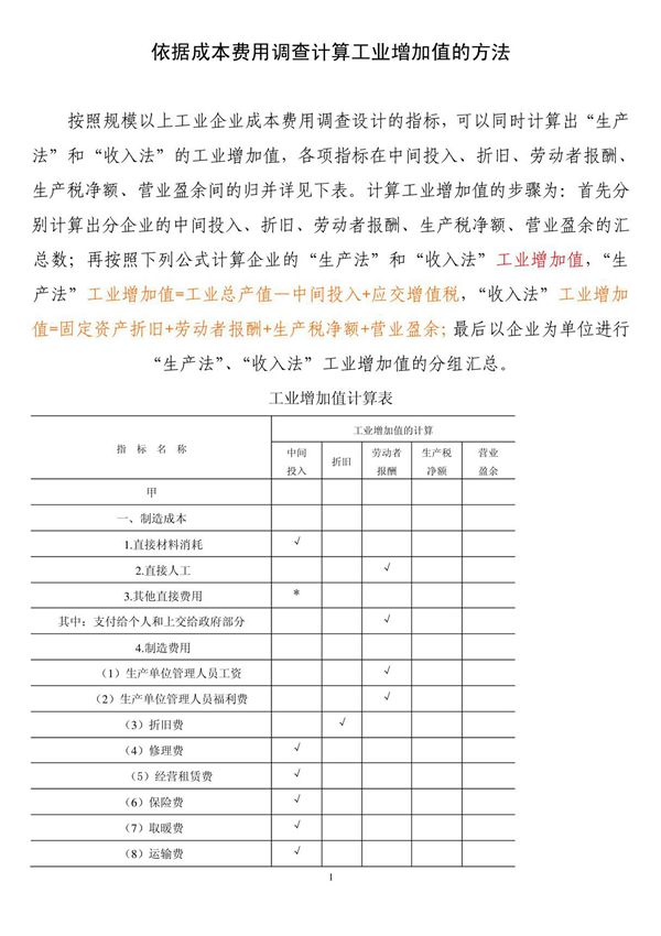 工业增加值的计算