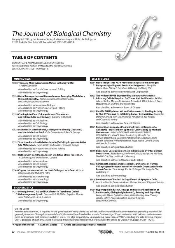 THE JOURNAL OF BIOLOGICAL CHEMISTRY.