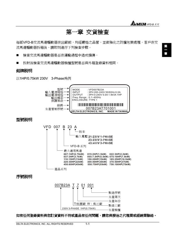 变频器说明书 台达变频器VFD-B系列中文说明书