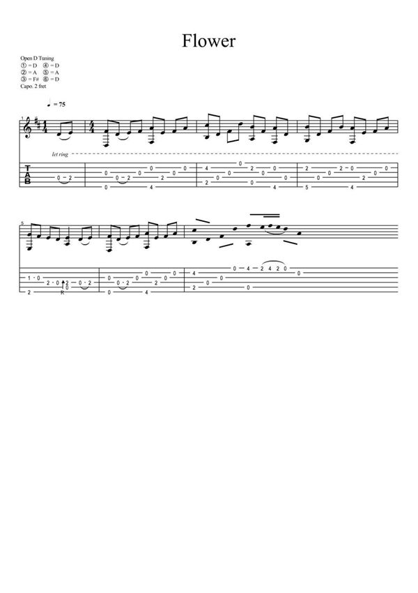 《花》岸部真明指弹吉他谱